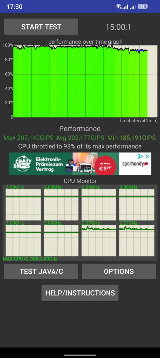 Doogee V30 Pro CPU Throttle Test