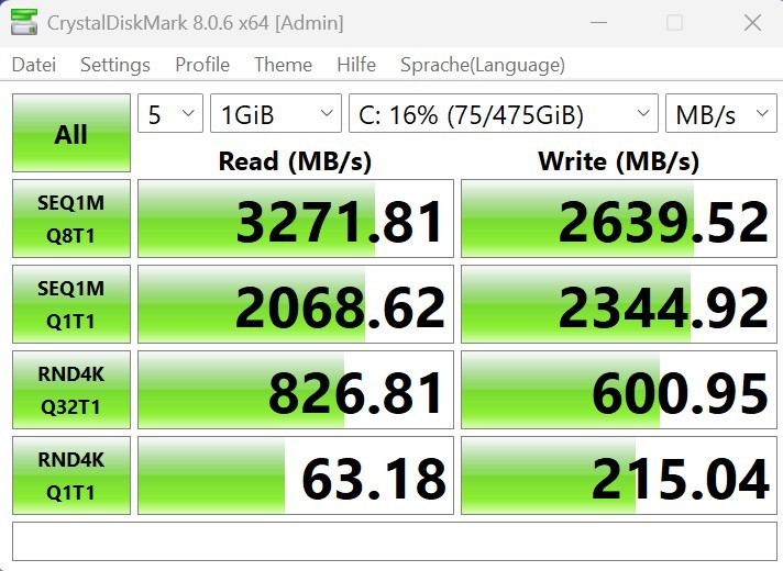Chuwi CoreBook X 12450H SSD Benchmark