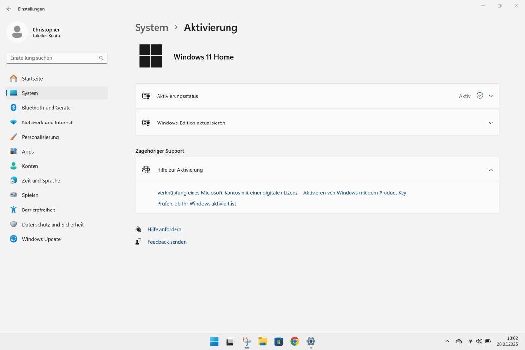 Chuwi CoreBook X 12450H Windows Lizenz