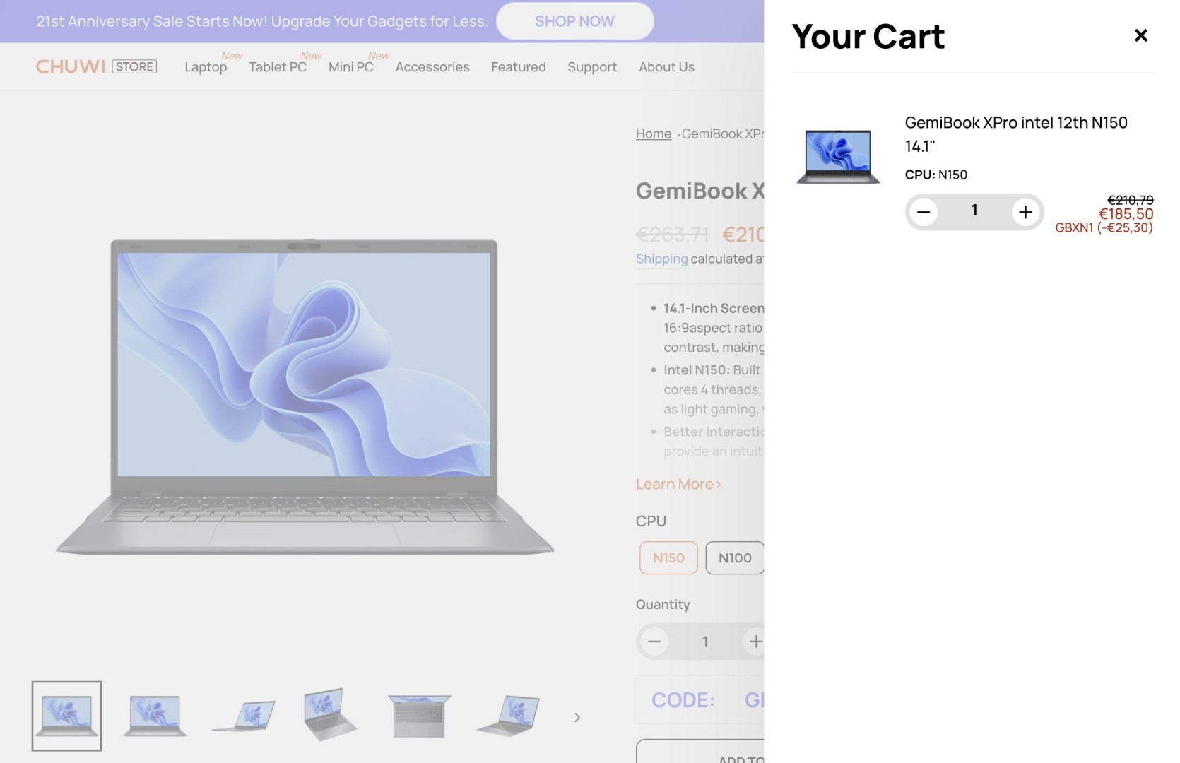 Chuwi GemiBook XPro N150 Preis