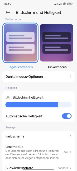 Poco X7 Pro Display Einstellungen