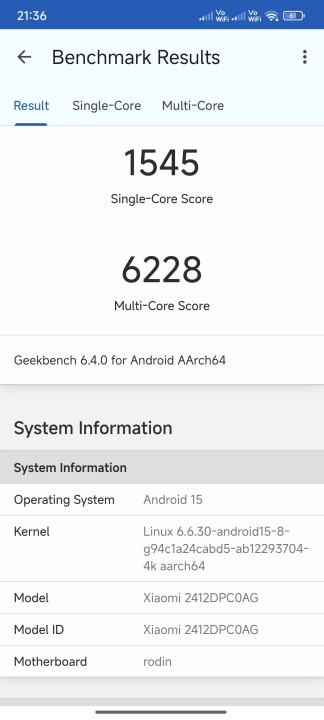 Poco X7 Pro Geekbench CPU