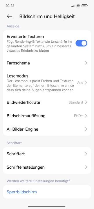 Xiaomi 15 Ultra Display Einstellungen