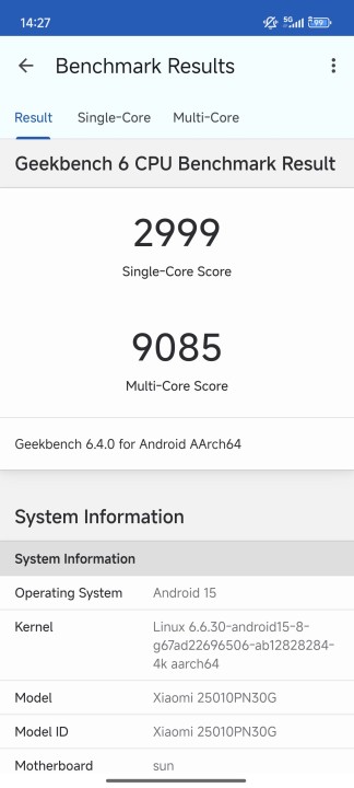 Xiaomi 15 Ultra Geekbench CPU