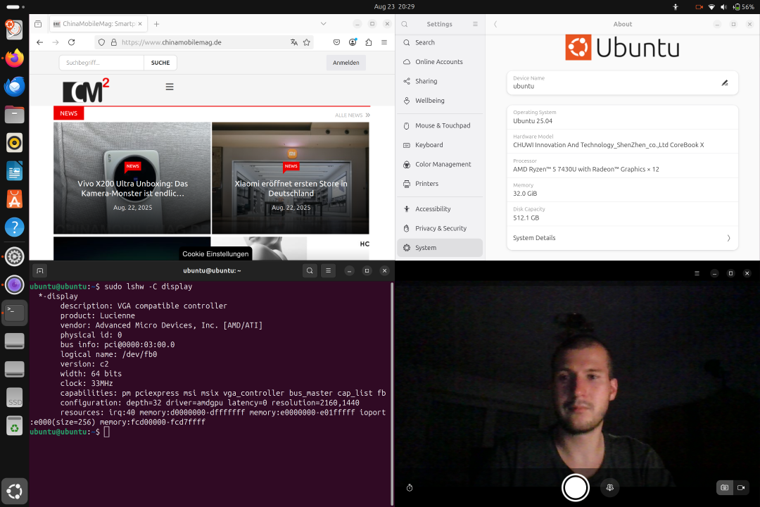 Chuwi CoreBook X 7430U Ubuntu Linux
