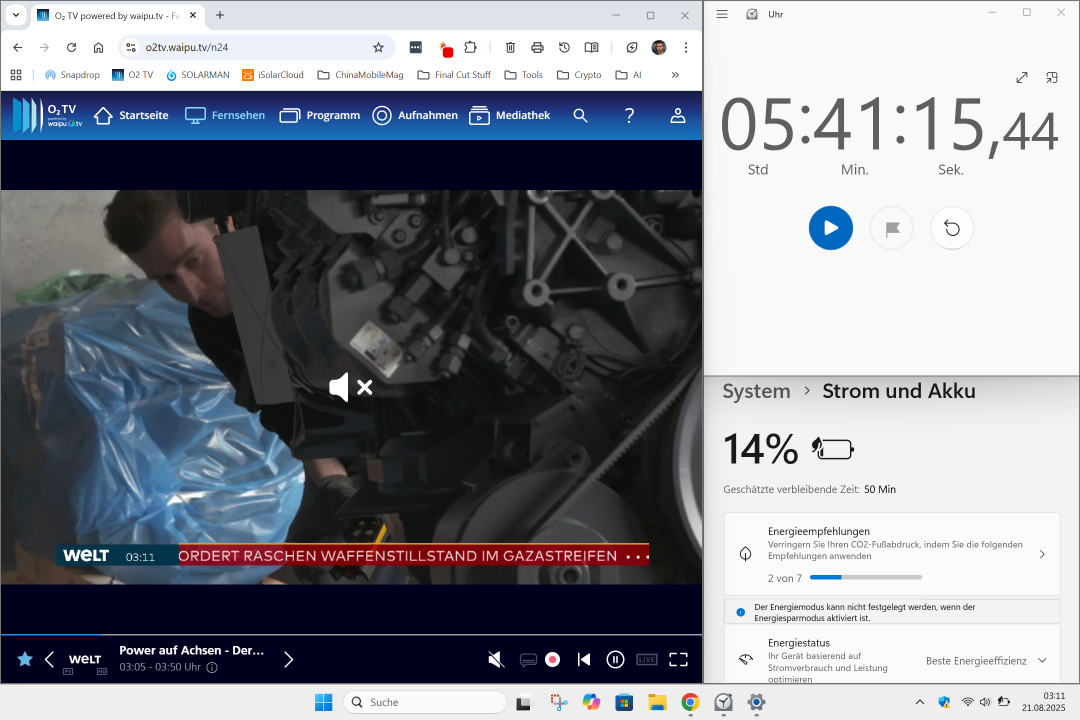 Chuwi CoreBook X 7430U Akkulaufzeit Streaming