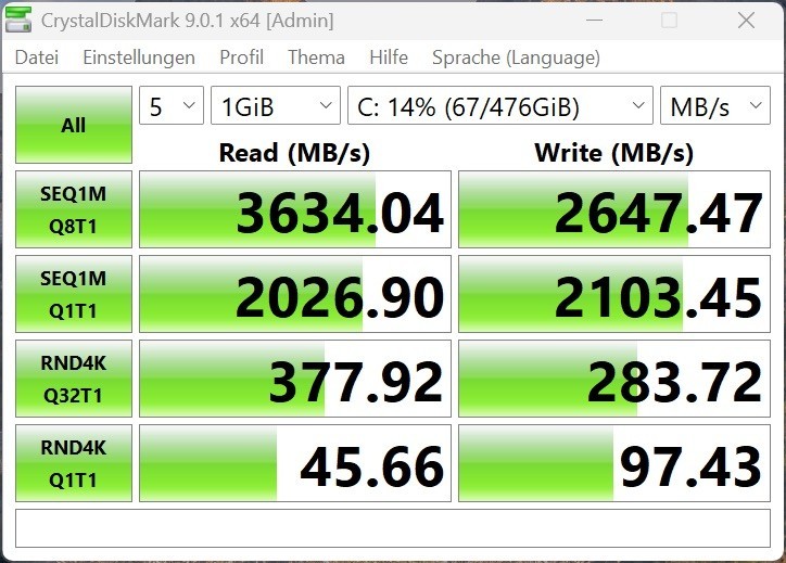 Chuwi CoreBook X 7430U SSD Benchmark