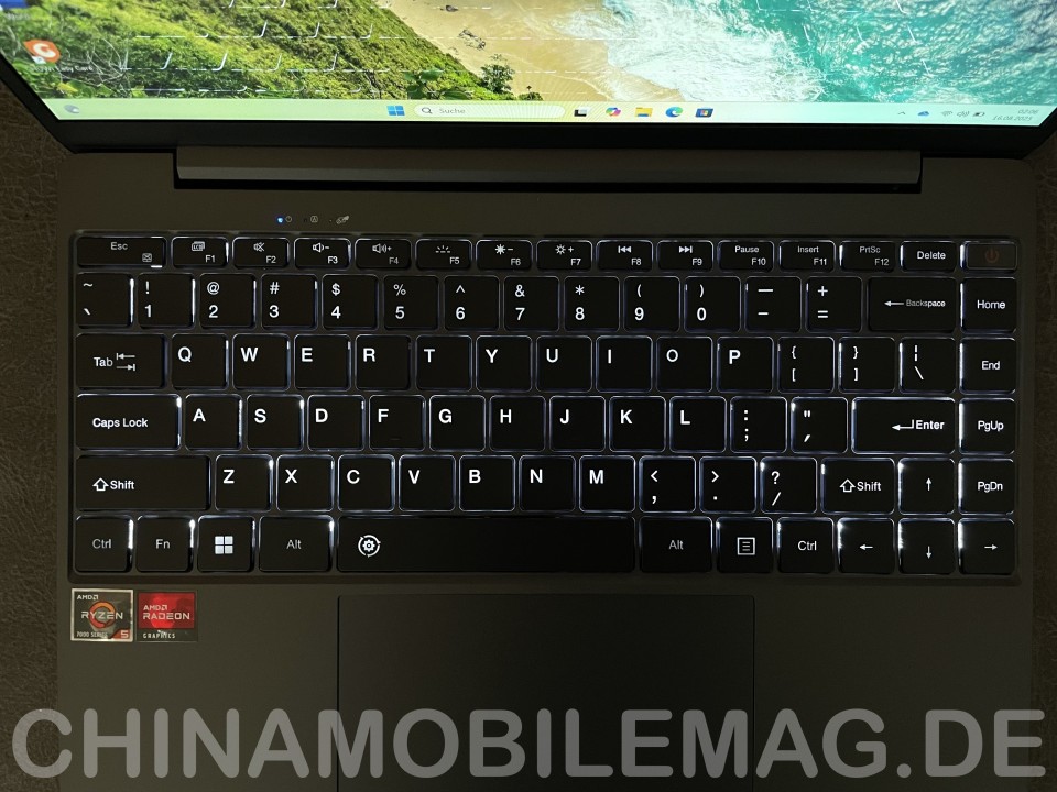 Chuwi CoreBook X 7430U Tastatur Beleuchtung
