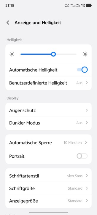 Vivo X200 Ultra Display Einstellungen