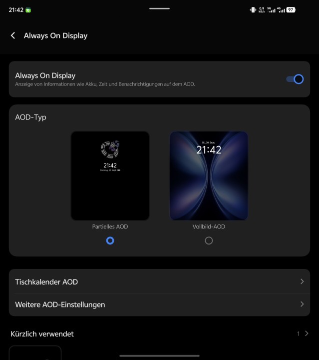 Vivo X Fold 5 Display Einstellungen