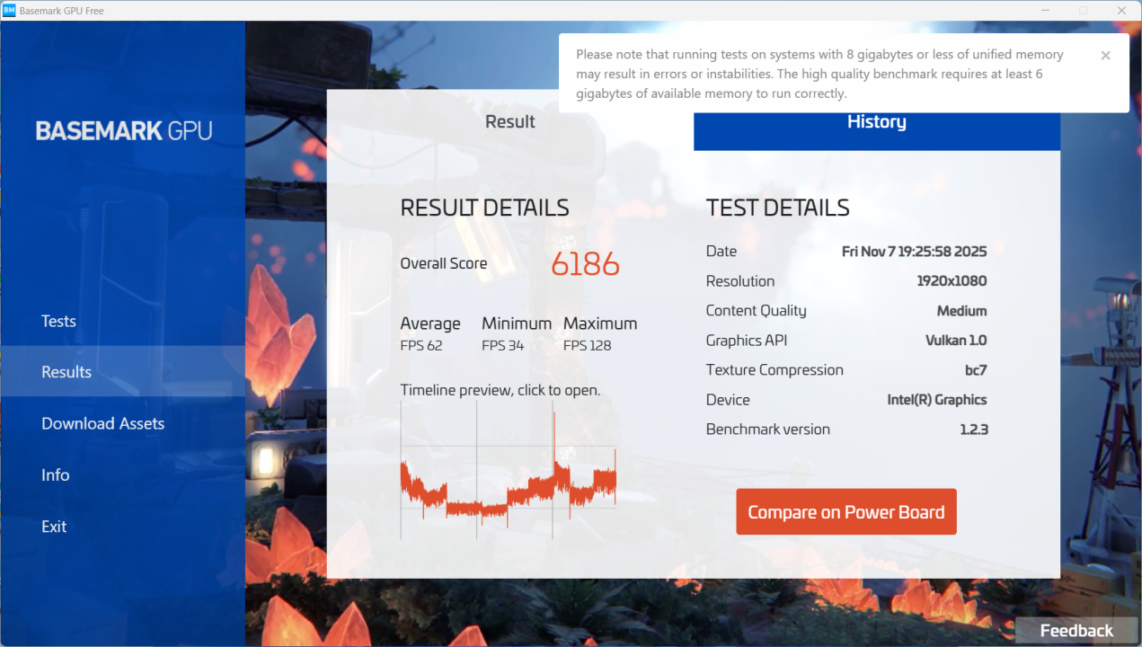 Minix Z150-0dB Basemark GPU Medium Benchmark