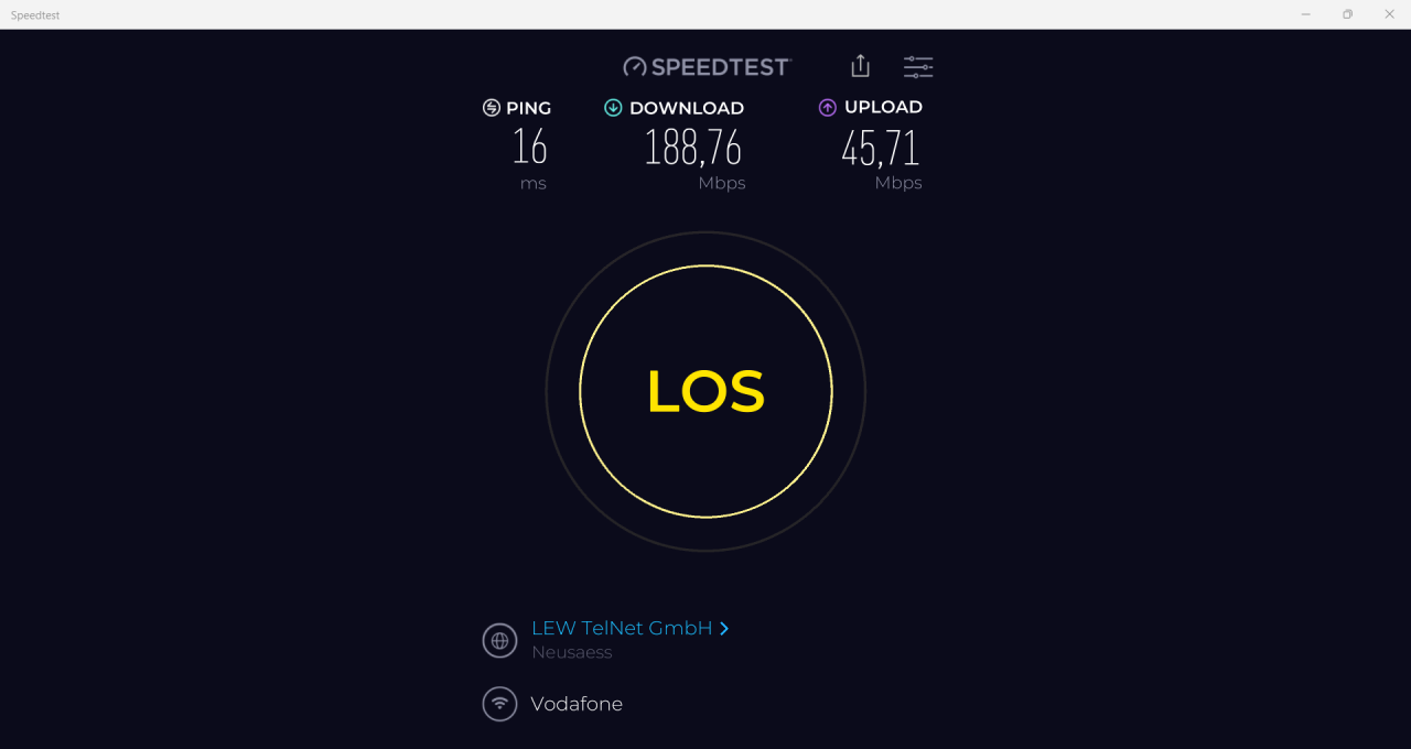Minix Z150-0dB WLAN Speed Test unter Router