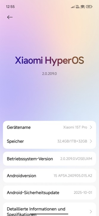 Xiaomi 15T Pro HyperOS 2 Software