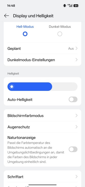 Oppo Find X9 Pro Display Einstellungen