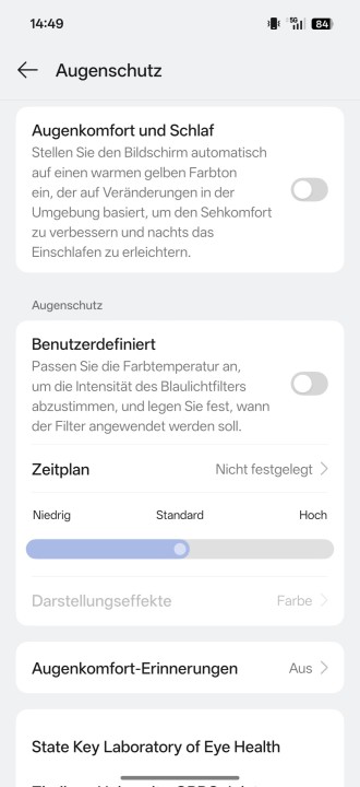 Oppo Find X9 Pro Display Einstellungen