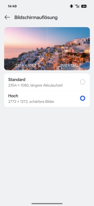 Oppo Find X9 Pro Display Einstellungen