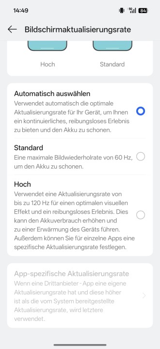 Oppo Find X9 Pro Display Einstellungen