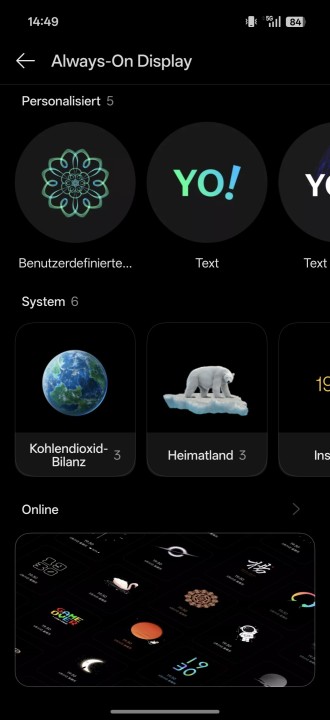 Oppo Find X9 Pro Display Einstellungen