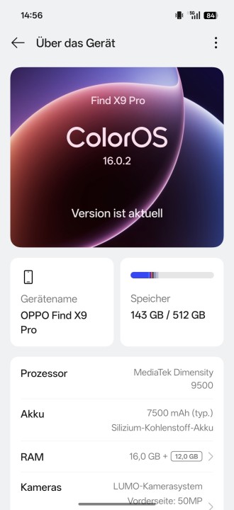 Oppo Find X9 Pro ColorOS 16 Software