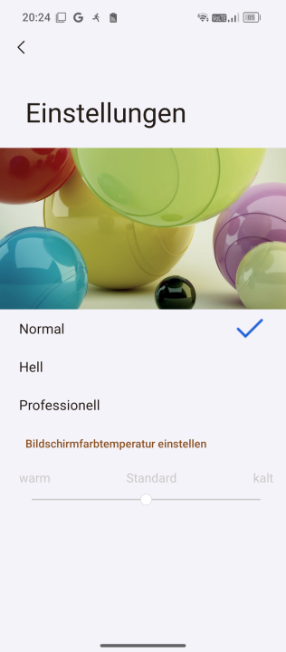 Oscal Tank 1 Display Einstellungen