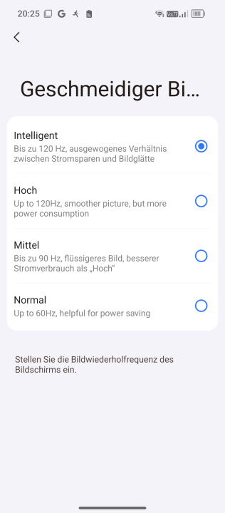 Oscal Tank 1 Display Einstellungen