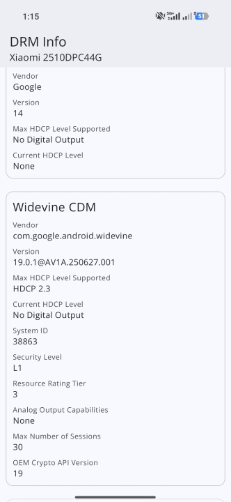 Poco F8 Pro Widevine L1 DRM