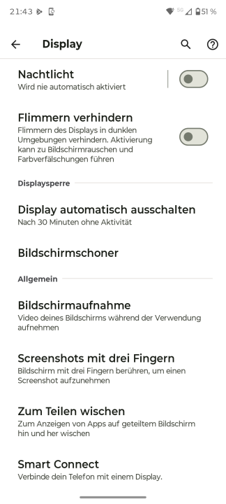 Motorola Edge 70 Display Einstellungen