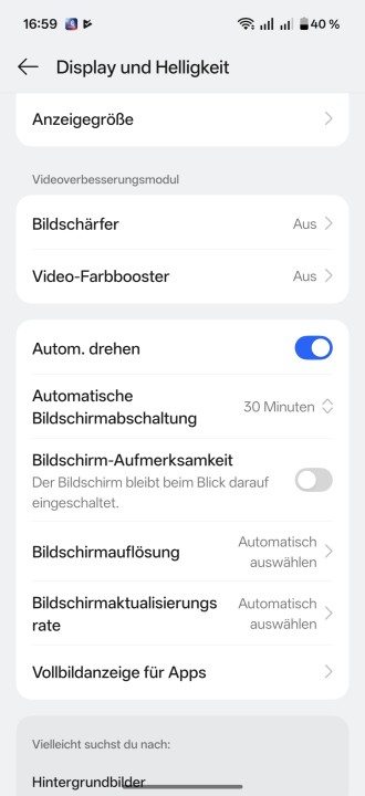 OnePlus 15 Display Einstellungen