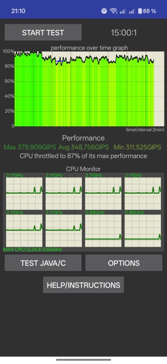 OnePlus 15 CPU Throttle Test