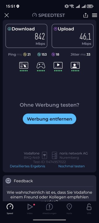 Honor Magic 8 Pro WLAN Speed Test 1