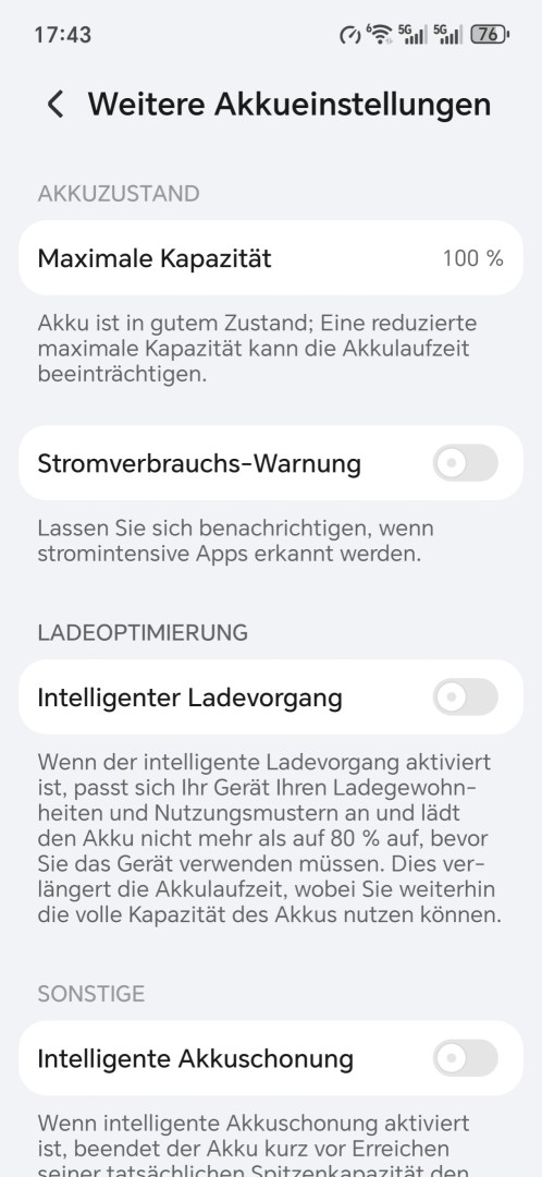 Honor Magic 8 Pro Air Akkuschutz Optionen