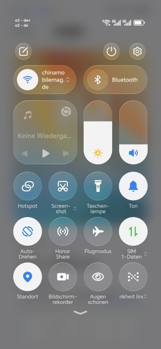 Honor Magic 8 Pro Air Kontrollzentrum