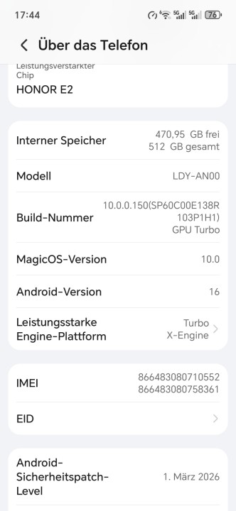 Honor Magic 8 Pro Air Systeminfo