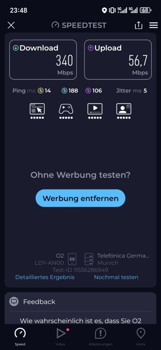 Honor Magic 8 Pro Air 5G Speed Test