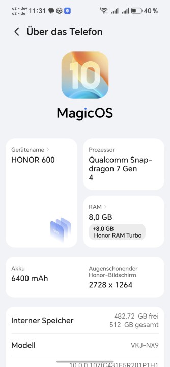 Honor 600 Software
