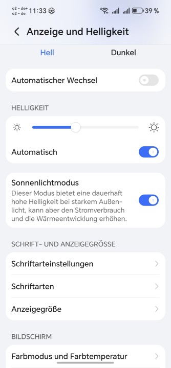 Honor 600 Display Einstellungen