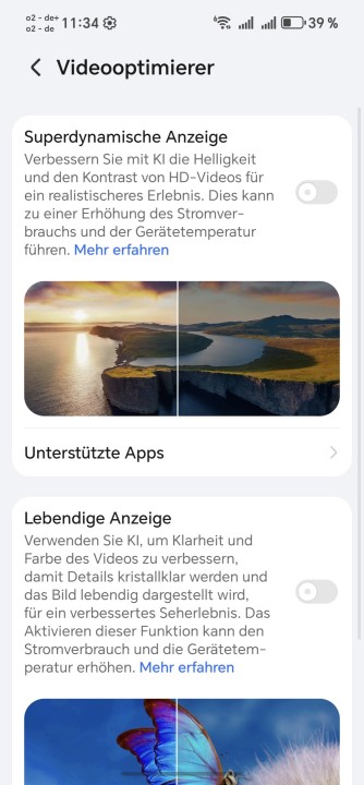 Honor 600 Display Einstellungen