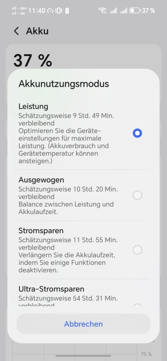 Honor 600 Leistungsmodi