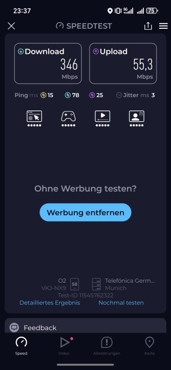 Honor 600 5G Speedtest