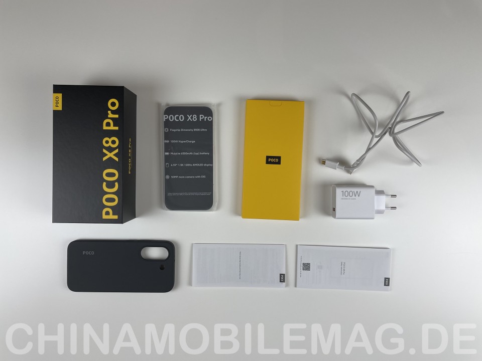 Poco X8 Pro Lieferumfang