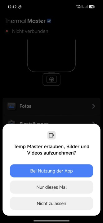 Thermal Master P3 Temp Master App Einrichtung