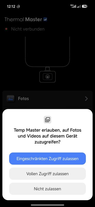 Thermal Master P3 Temp Master App Einrichtung