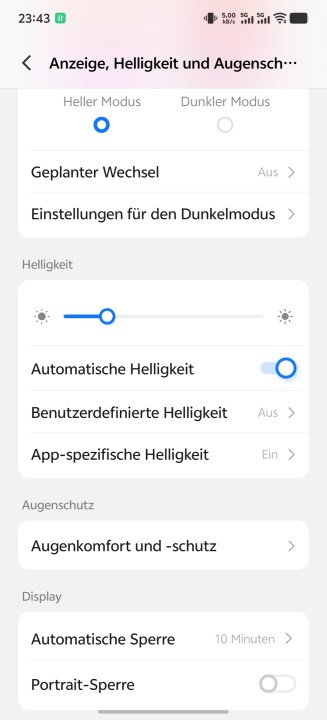 Vivo X300 Ultra Display Einstellungen