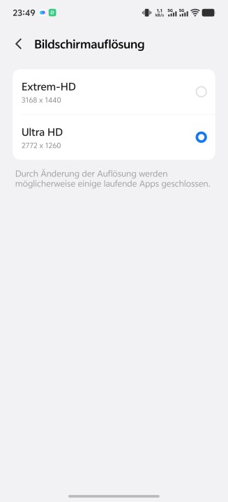 Vivo X300 Ultra Display Einstellungen