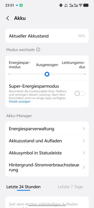 Vivo X300 Ultra Akku Einstellungen