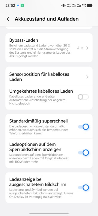 Vivo X300 Ultra Akku Einstellungen