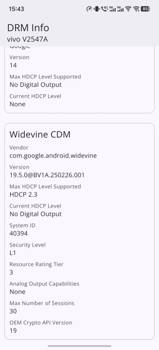 Vivo X300 Ultra Widevine L1 DRM