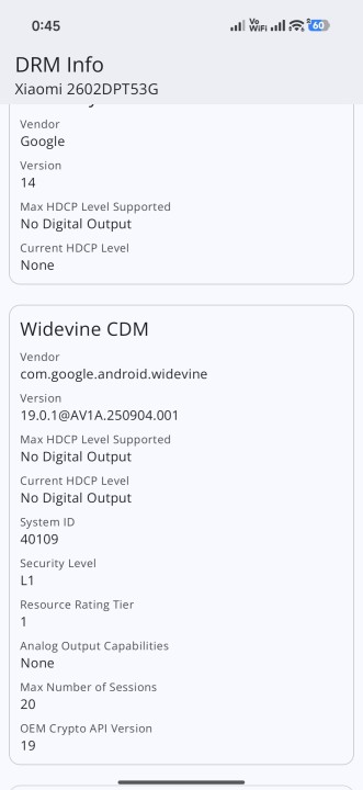 Xiaomi 17T Widevine DRM