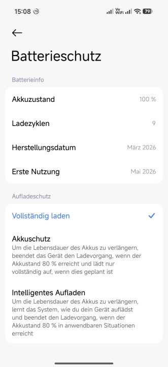 Xiaomi 17T Akku Einstellungen