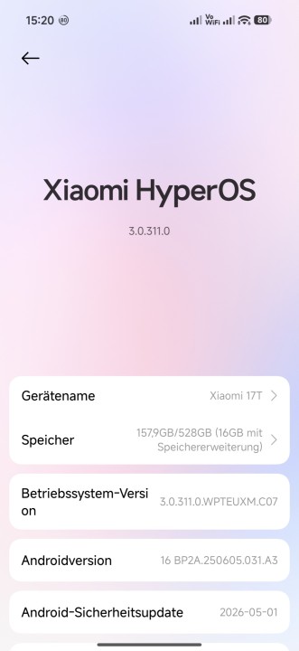 Xiaomi 17T Software